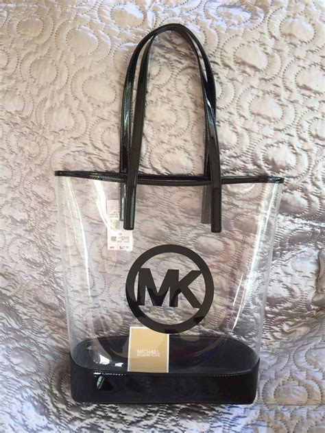 michael kors transparent tote|Michael Kors clear stadium bag.